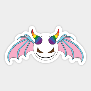 SinnerG Smile - Pride, blue on pink Sticker